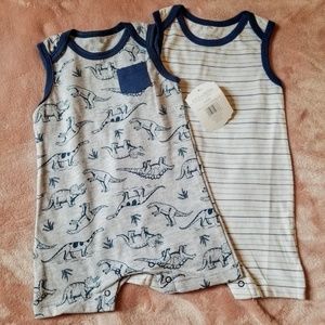 Dino & Stripe Romper Set